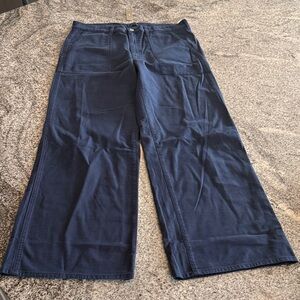J Crew Women’s Navy Camp Pocket Wide Leg Pants Sz 31T